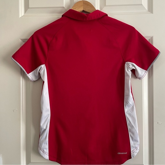 Adidas Womens Polo Shirt in Bold Red - Picture 3 of 6